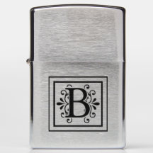 Isqueiro de Zippo do monograma da letra B