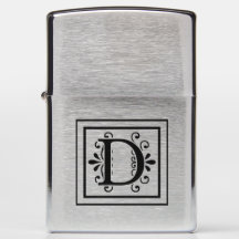 Isqueiro de Zippo do monograma da letra D