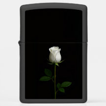 Isqueiro Zippo com Rosa Branca Pura