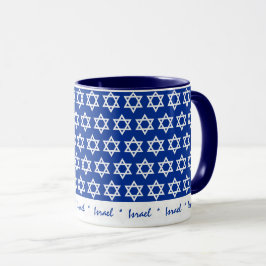 Israel, caneca de bandeira israelense, estrela bra