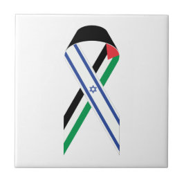 Israel e a Palestina - bandeira branca da fita de 