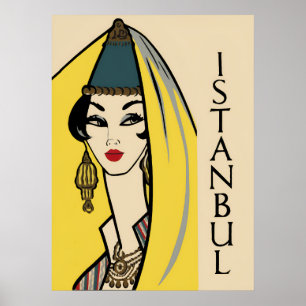 Istambul, poster de viagens da Turquia