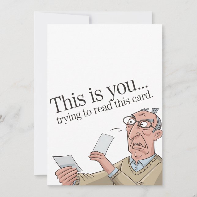 Isto É Você Tentando Ler Este Cartão Divertido Pai (Frente)