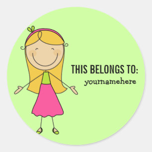 ISTO PERTENCE à etiqueta para uma menina