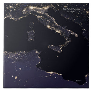 Itália à noite, Imagem da NASA