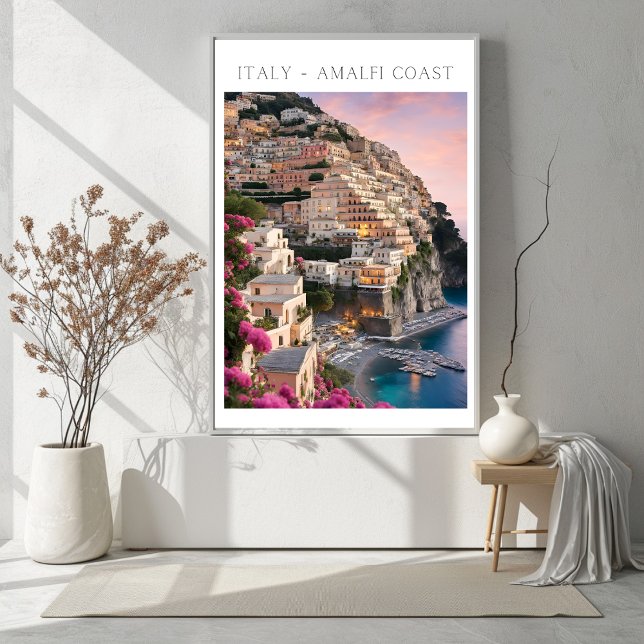 Itália Amalfi Coast Positano Flowers Impressão Pos (Italy Amalfi Coast Positano Flowers Print Poster)