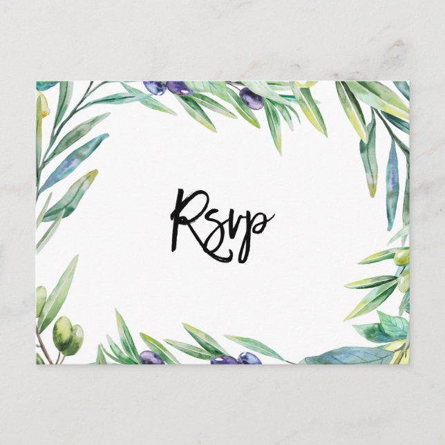 itália azeitonas e limões casamento cartão postal  (Frente)