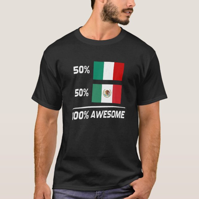 Itália Bandeira Mexicana Itália México T Camisa (Frente)