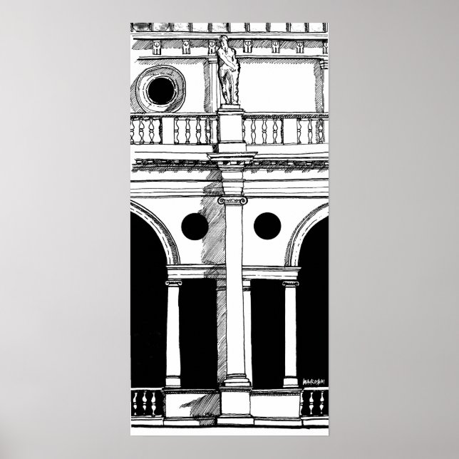 Itália Basilica Palladiana Viagem Art Impressão (Frente)