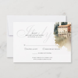 Itália Destination Watercolor RSVP Card