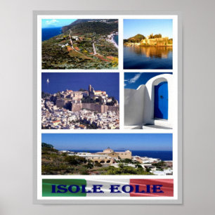 Itália - Ilhas Aeólias - Mosaico - Poster