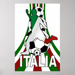 Italia italia, posters do futebol do futebol da