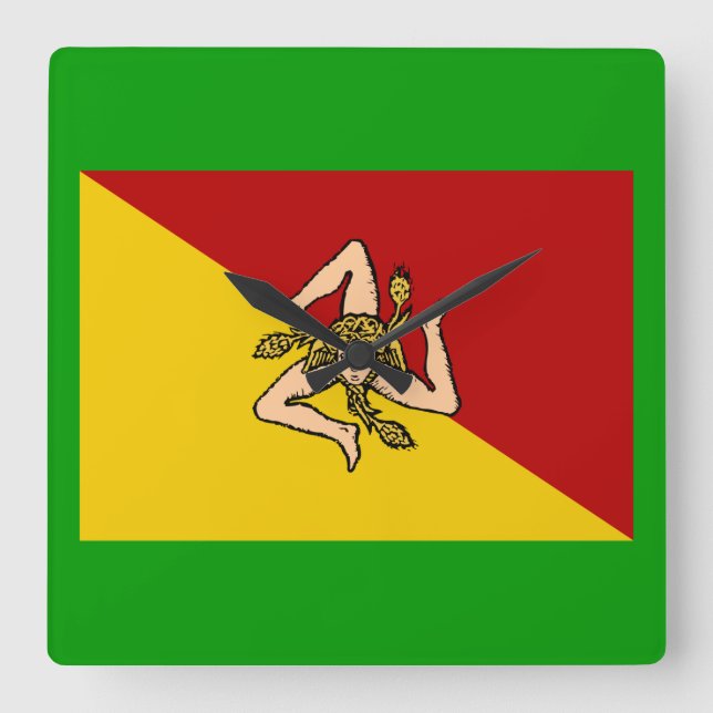 Itália - Relógio de Parede da Bandeira da Sicília (Frente)