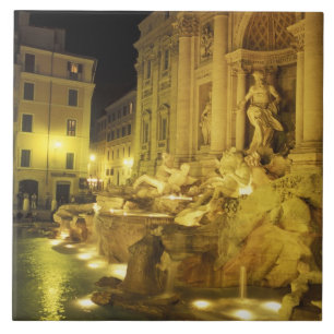 Itália, Roma. Fonte de Trevi à noite.