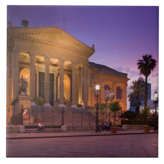 Itália, Sicília, Palermo, Ópera do Teatro Massimo (Frente)
