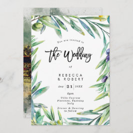 Itália Toscana azeitona convite para casamento mod