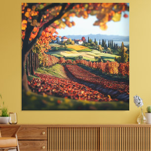 Itália Toscana Vinícola Canvas Premium Embrulhado