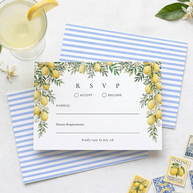 Italian Lemon Wedding RSVP Response Card (Criador carregado)