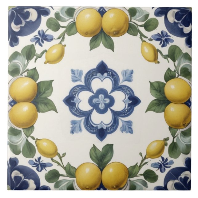 Italian Lemons & Citrus Fruit with Blue Clover (Frente)
