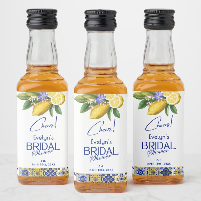 Italian Mosaic Blue Tile & Lemons Bridal Shower (Garrafas)