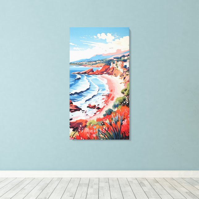 Italian Seaside Village Canvas Wall Art (Insitu(piso de madeira))