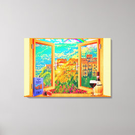 Italian Window Canvas Wall Art