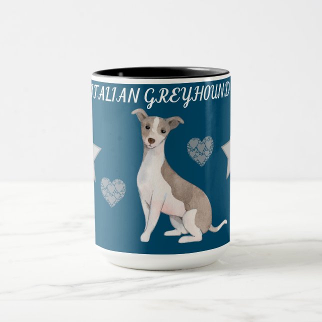 ITALIANO GREYHOUND COMBO DOIS MUG TONED. CANECA