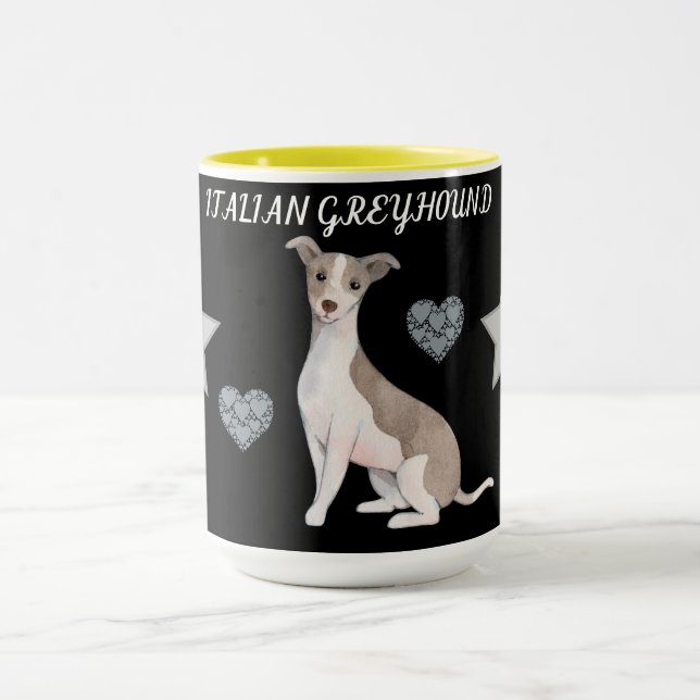 ITALIANO GREYHOUND COMBO DOIS MUG TONED. CANECA (Centro)