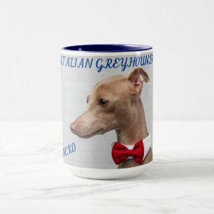 ITALIANO GREYHOUND COMBO DOIS MUG TONED. CANECA
