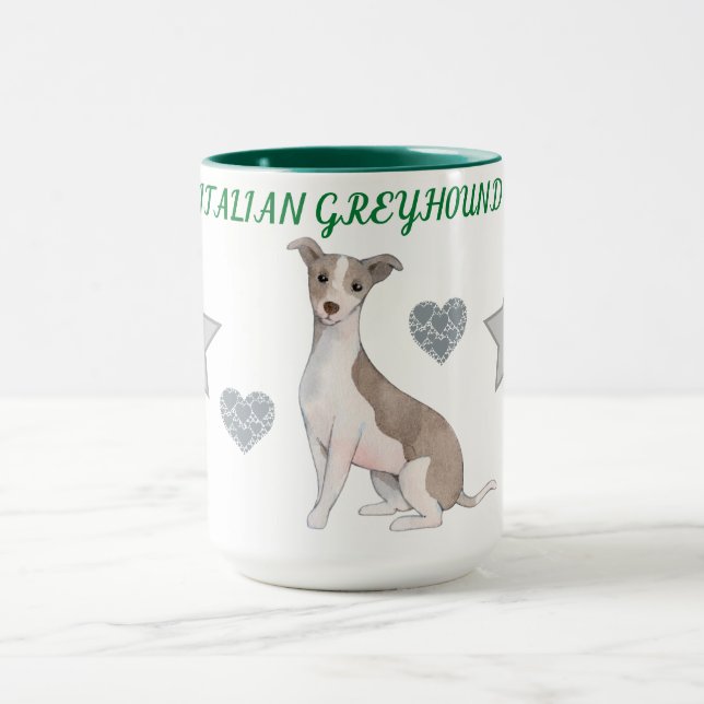 ITALIANO GREYHOUND COMBO DOIS MUG TONED. CANECA (Centro)