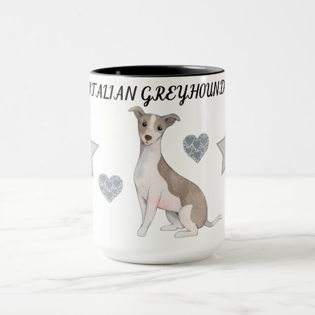 ITALIANO GREYHOUND COMBO DOIS MUG TONED. CANECA (Centro)
