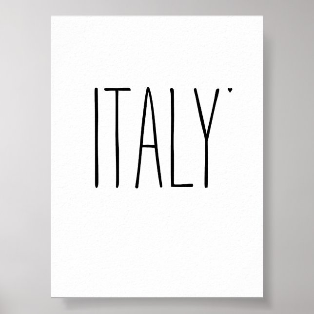 Italy - minimalistic typography poster (Frente)