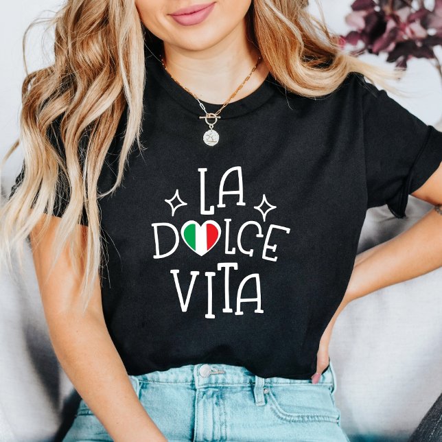 Italy Shirt La Dolce Vita Italian Flag Heart (Criador carregado)