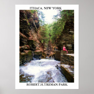 ITHACA, NEW YORK, poster do PARQUE de ROBERT.H.TRE