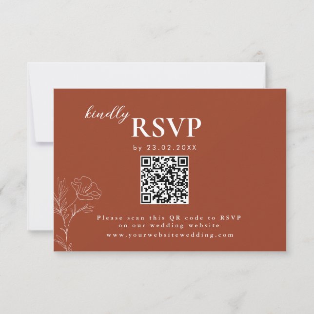 Itinerário Boho Terracota, RSVP de casamento rústi (Frente)