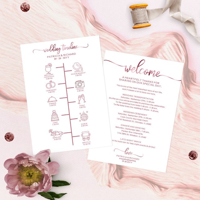 Itinerário de Casamento Coquetel - Ícone de Boas-V (Criador carregado)