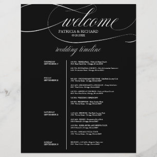 Itinerário de Casamento de 4 Dias Chic Preto e Bra