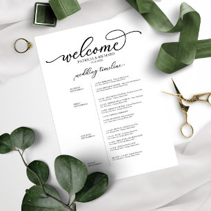 Itinerário de Casamento de 4 Dias Chic Script Pret