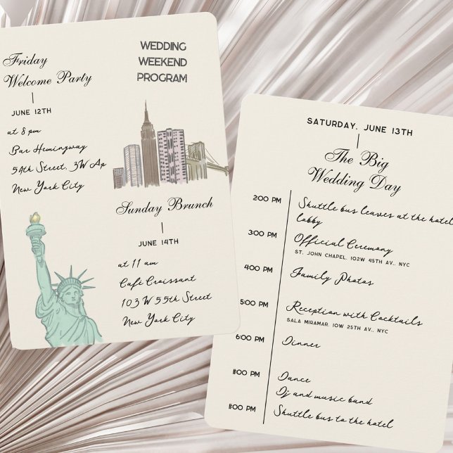 Itinerário de casamento em Nova York NY Programa d (Criador carregado)