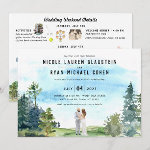 Itinerário de Fim de Semana de Casamento e Convite