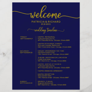 Itinerário do Fim de Semana de Casamento Cronologi