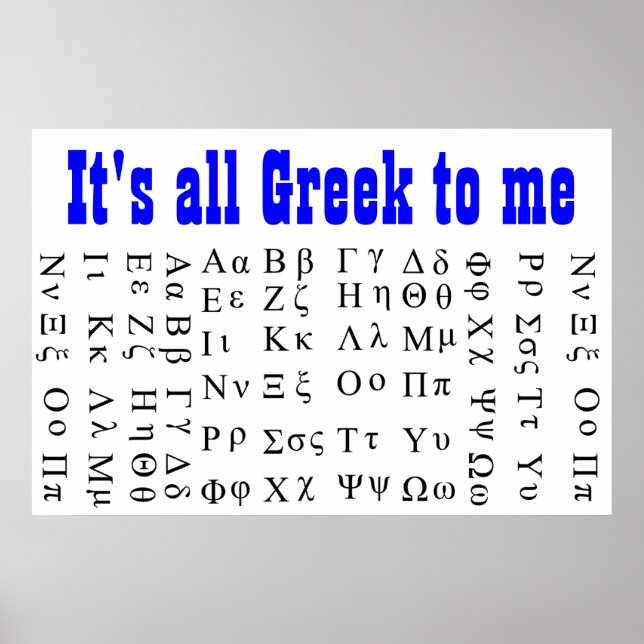 Its all Greek to me poster (Frente)