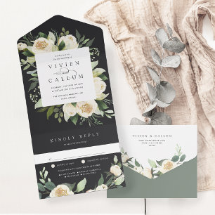Ivory Bloom Casamento de Mola Floral de Aquarela
