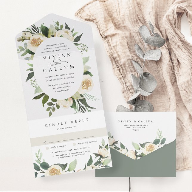 Ivory Bloom | Casamento de Mola Floral de Oval de  (Criador carregado)
