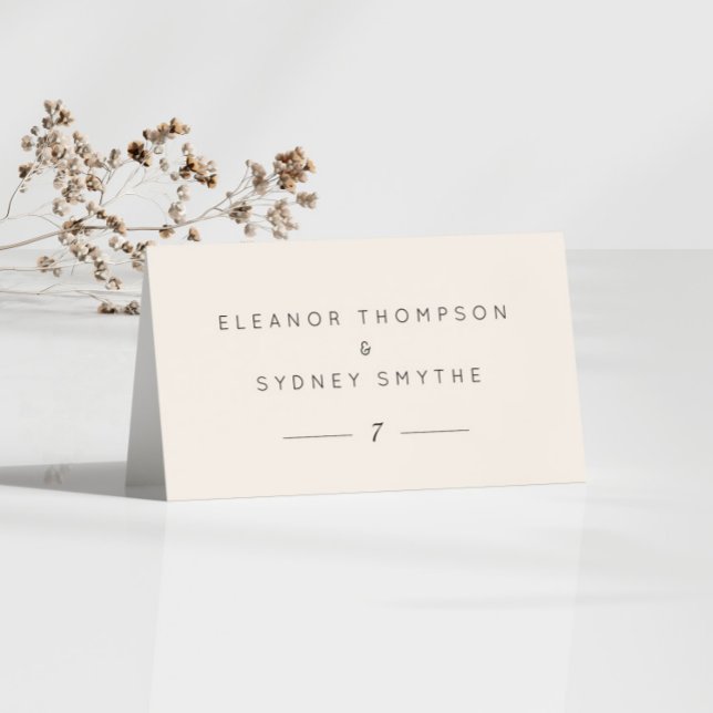 Ivory Cream Elegante Cartão de Mesa de Convidado p (Criador carregado)