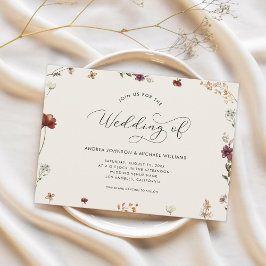 Ivory Cream Wildlows sobre o Casamento do Convite