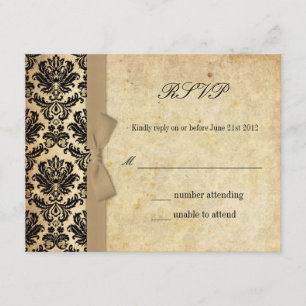 Ivory Damask Arco Wedding RSVP