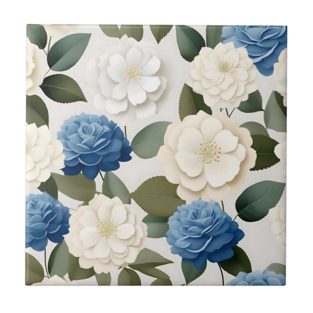 Ivory e Blue Hydrangea (Frente)