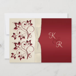 Ivory e Claret Monogrammed Convite
