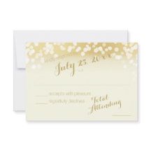 Ivory e Dourada Sparkle Lights RSVP